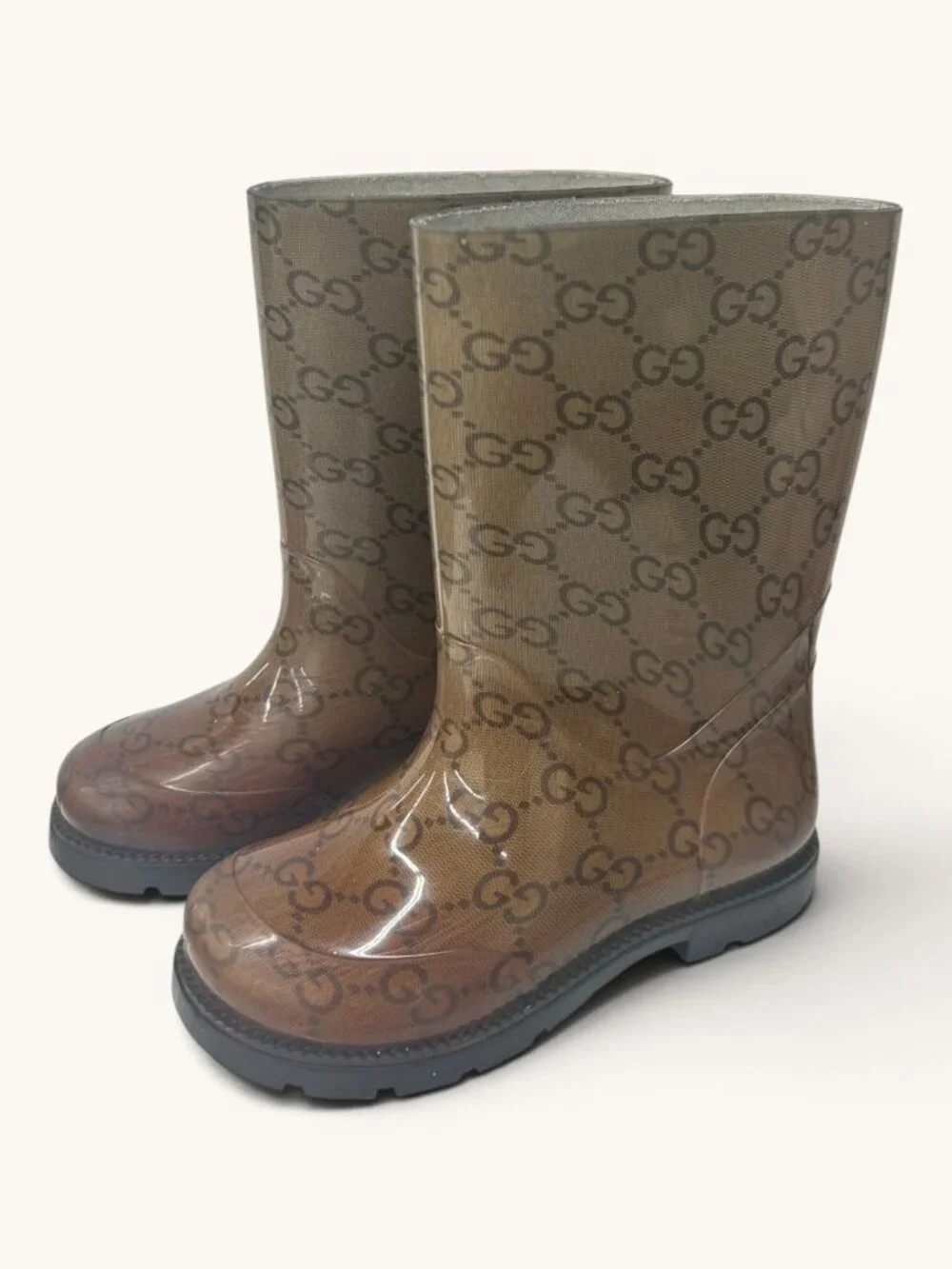 Authentic Gucci Kids GG Monogram Rain Boots - Size IT 25